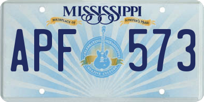 MS license plate APF573