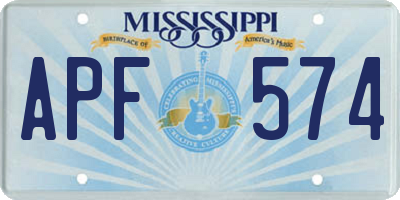 MS license plate APF574