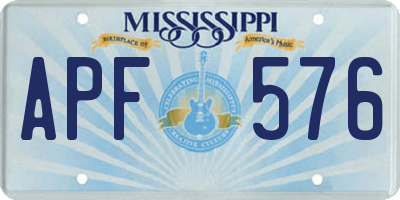 MS license plate APF576