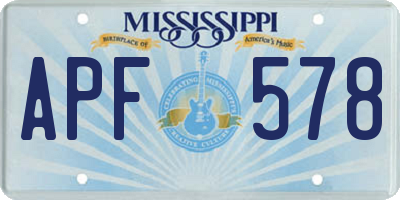 MS license plate APF578