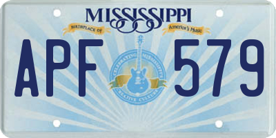 MS license plate APF579