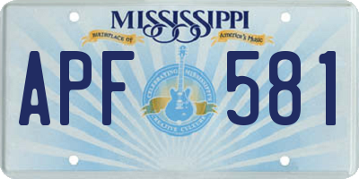 MS license plate APF581