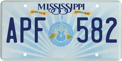 MS license plate APF582