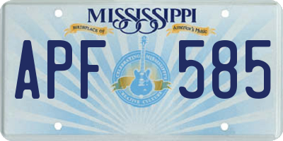 MS license plate APF585