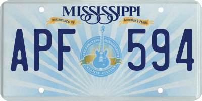 MS license plate APF594