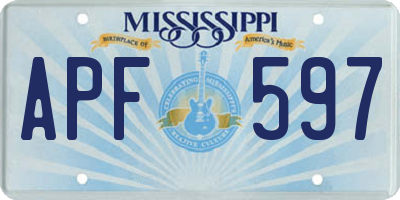 MS license plate APF597