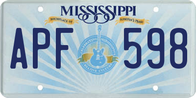 MS license plate APF598