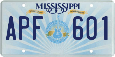 MS license plate APF601