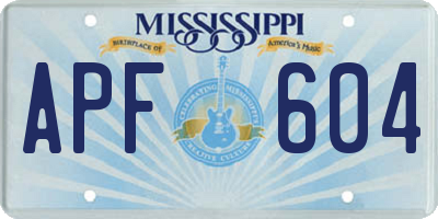 MS license plate APF604