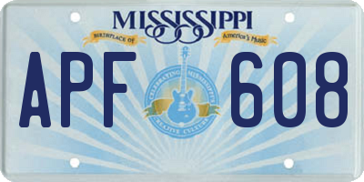 MS license plate APF608