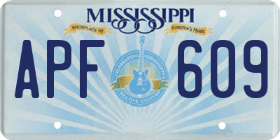 MS license plate APF609