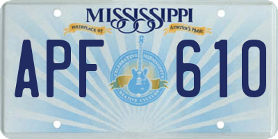 MS license plate APF610