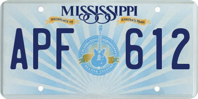 MS license plate APF612