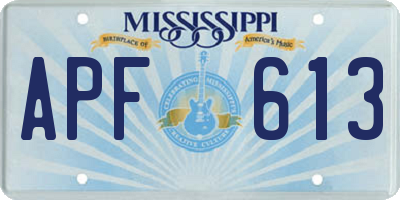 MS license plate APF613