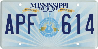 MS license plate APF614