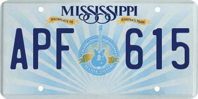 MS license plate APF615