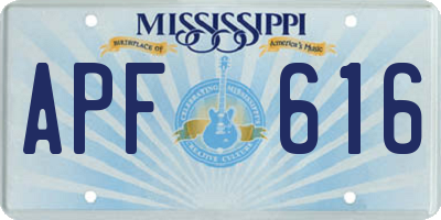 MS license plate APF616
