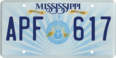 MS license plate APF617