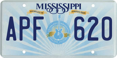 MS license plate APF620