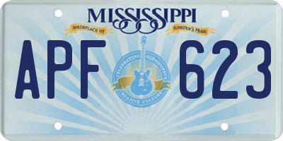 MS license plate APF623