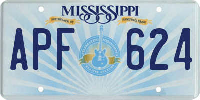 MS license plate APF624