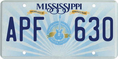MS license plate APF630