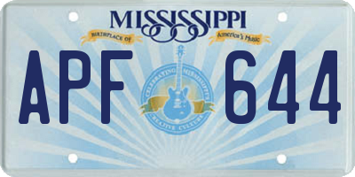 MS license plate APF644
