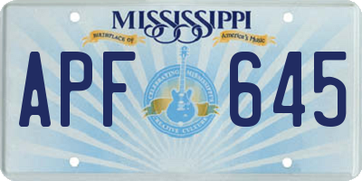 MS license plate APF645