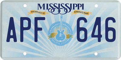 MS license plate APF646