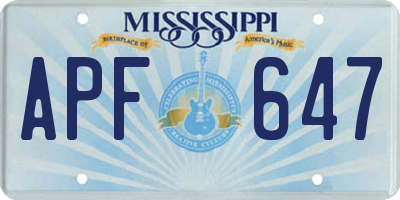 MS license plate APF647