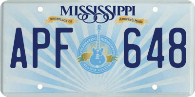 MS license plate APF648