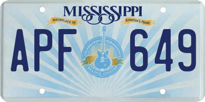 MS license plate APF649