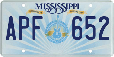 MS license plate APF652