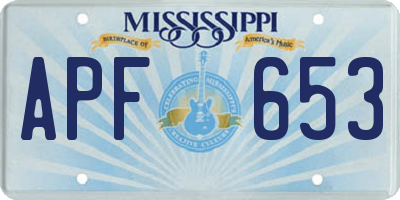 MS license plate APF653