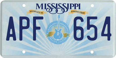 MS license plate APF654