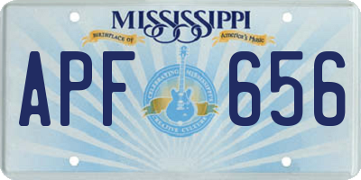 MS license plate APF656