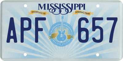 MS license plate APF657