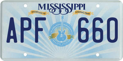 MS license plate APF660