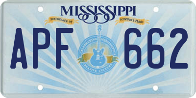 MS license plate APF662