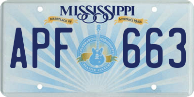 MS license plate APF663