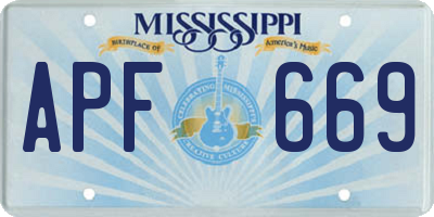 MS license plate APF669