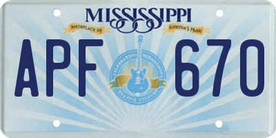 MS license plate APF670