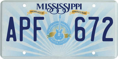 MS license plate APF672