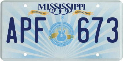 MS license plate APF673