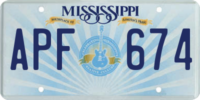 MS license plate APF674