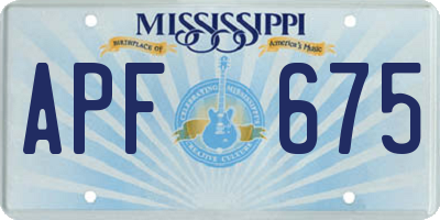 MS license plate APF675