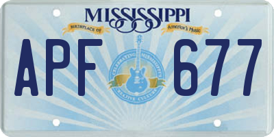 MS license plate APF677