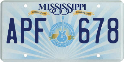MS license plate APF678
