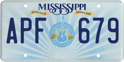 MS license plate APF679
