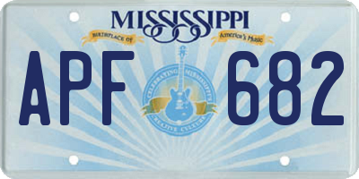 MS license plate APF682